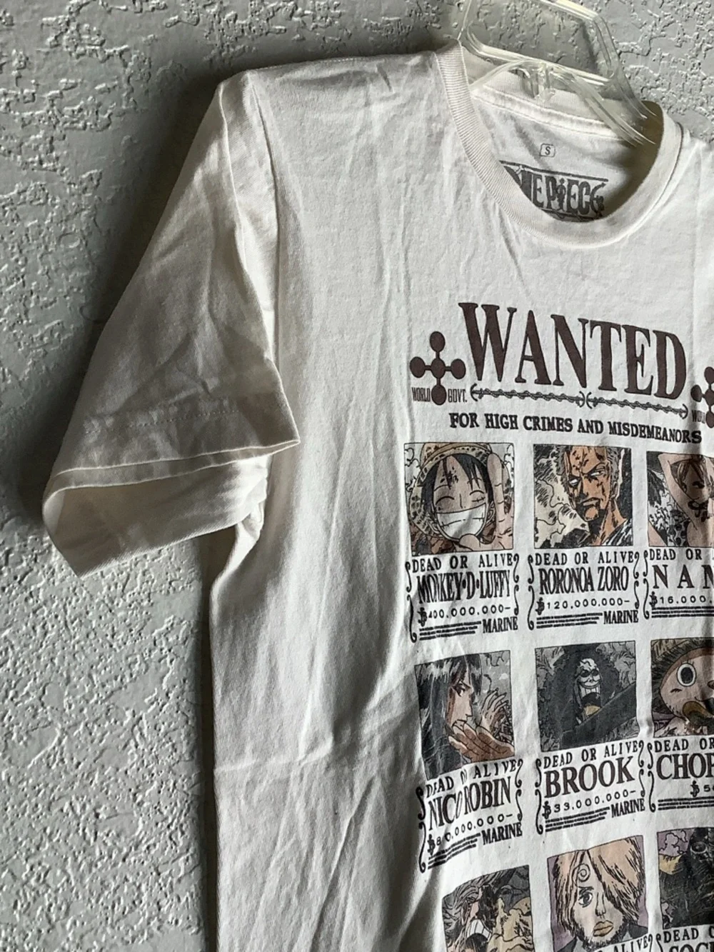 Onepiece White Graphic 'WANTED' Crewneck Tee with Multi-Color Poster Print - Picture 2 of 5
